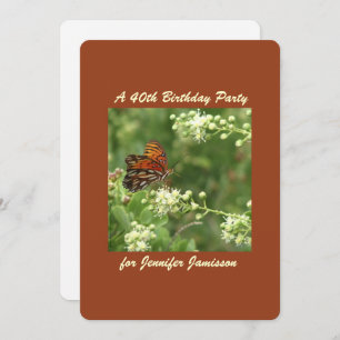 40. Geburtstag Party Schmetterling Personalize Nam Einladung