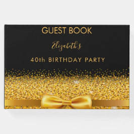 40. Geburtstag Party schwarzer goldener Bugglanz F Gästebuch