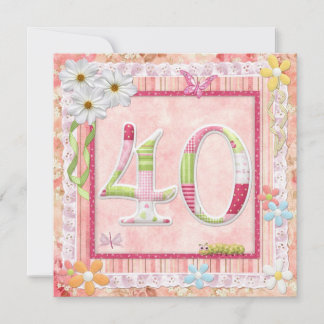 40. Geburtstag Party Scrapbooking Stil Einladung