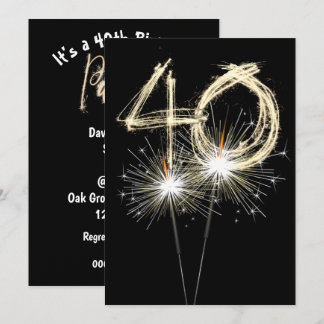 40. Geburtstag Party Sparklers Einladung