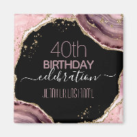 40. Geburtstag Party Stone und Gold Magnet
