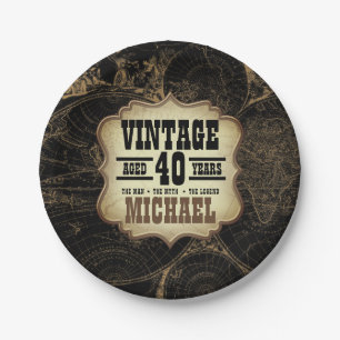 40. Geburtstag Party Vintages Thema Pappteller