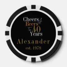 40. Geburtstag Personalisiert Cheers Biere Black G