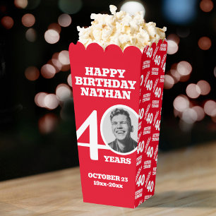 40. Geburtstag personalisierte Foto weiße rote Pop Geschenkschachtel