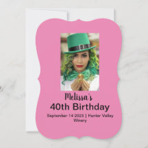 40. Geburtstag Personalisiertes Foto rosa