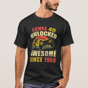 40. Geburtstag Phantastisch 1980 Gamer Level 40 en T-Shirt