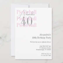 40. Geburtstag Pickleball Pink