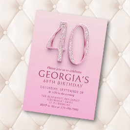 40. Geburtstag Pink Diamonds Einladung