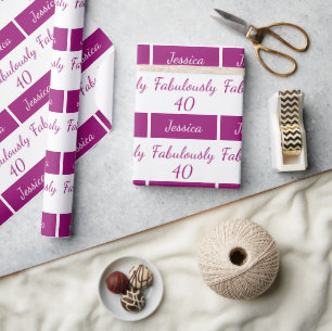 40. Geburtstag Pink fabelhaft 40 Wrapping Paper Geschenkpapier