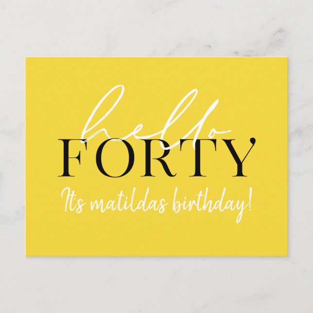 40. Geburtstag Postkarte (Vorderseite)