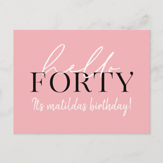 40. Geburtstag Postkarte (Vorderseite)