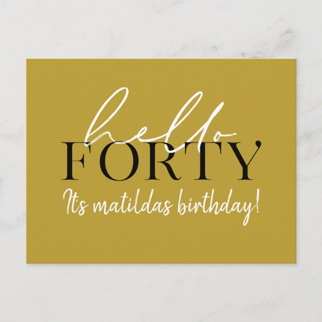 40. Geburtstag Postkarte (Vorderseite)
