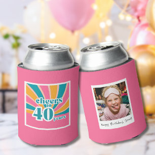40. Geburtstag Prost auf 40 Jahre rosa Dosenkühler