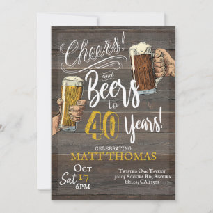 40. Geburtstag, Prost und Bier Einladung