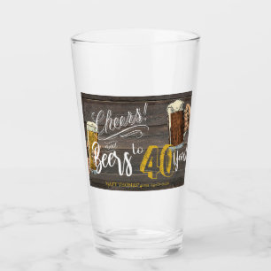 40. Geburtstag, Prost und Bier, Partygeschenk Glas