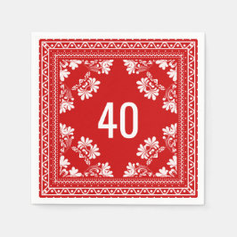 40. Geburtstag Red Bandana Serviette