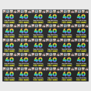 40. Geburtstag: Regenbogen "40"; benutzerdefiniert Geschenkpapier
