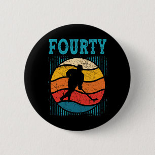 40. Geburtstag Retro Eishockey 40 Jahre alter Mann Button