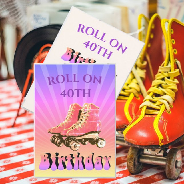 40. Geburtstag Retro Roller Skate Sunbeam Einladung (Von Creator hochgeladen)
