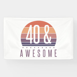 40. Geburtstag Retro Sunset Banner