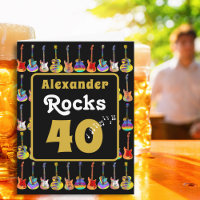 40. Geburtstag Rock and Roll Gitarre Personalisier