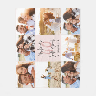 40. Geburtstag rosa Girly Glitzer Foto Collage  Fleecedecke