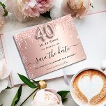 40. Geburtstag Rose Glitzer Haushalt Save the Date Flyer<br><div class="desc">Bitte beachten Sie, dass dies Save the Date auf Flyer Papier und sehr dünn ist. Umschläge sind nicht enthalten. Für eine dickere Save the Date Karte (das gleiche Design) besuchen Sie bitte unseren Shop. Eine Freundin und trendig Save the Date für ein 40. Party. Rose goldener Hintergrund verziert mit Rose...</div>