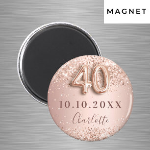 40. Geburtstag Rose Gold Blush Save the Date Magnet