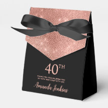 40. Geburtstag Rose Gold Danke Favor Box