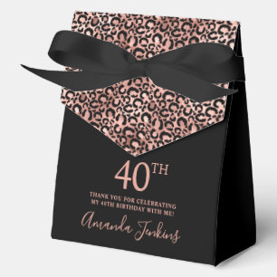 40. Geburtstag Rose Gold Leopardendruck Danke  Geschenkschachtel