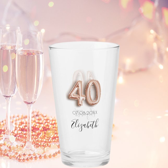 40. Geburtstag Rose Goldblütenname Glas (Von Creator hochgeladen)