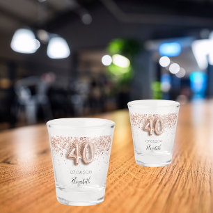 40. Geburtstag Rose Goldblütenname Schnapsglas