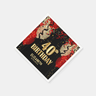 40. Geburtstag - Rote Balkone 🎈 Serviette