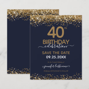 40. Geburtstag Save the Date Einladung