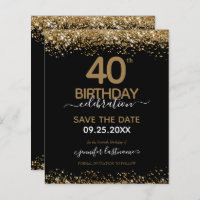 40. Geburtstag Save the Date Einladung