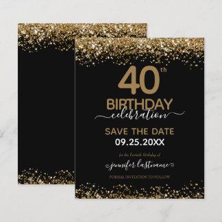 40. Geburtstag Save the Date Einladung