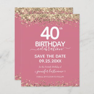 40. Geburtstag Save the Date Einladung
