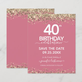 40. Geburtstag Save the Date Einladung