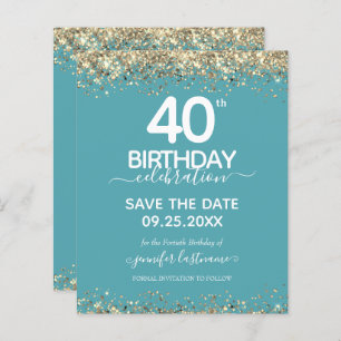40. Geburtstag Save the Date Einladung
