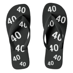 40. Geburtstag Schwarz-Weiß-Beutel Flip Flops
