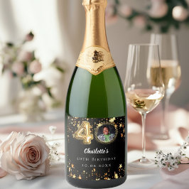 40. Geburtstag Schwarzes Gold Sterne Foto