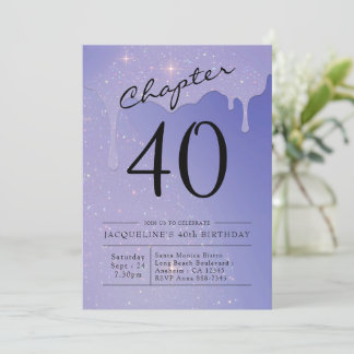 40. Geburtstag Script-Glitzer Einladung