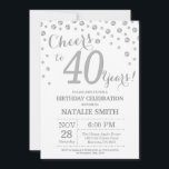 40. Geburtstag Silber Glitzer Diamond Einladung<br><div class="desc">40. Geburtstag Einladung mit Silver Glitzer Diamond Hintergrund. Silver Confetti. Erwachsener zum Geburtstag. Männer oder Frauen zum Geburtstag. Für weitere Anpassungen klicken Sie bitte auf die Schaltfläche "Anpassen" und verwenden Sie unser Designwerkzeug,  um diese Vorlage zu ändern.</div>