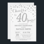 40. Geburtstag Silber Glitzer Diamond Einladung<br><div class="desc">40. Geburtstag Einladung mit Silver Glitzer Diamond Hintergrund. Silver Confetti. Erwachsener zum Geburtstag. Männer oder Frauen zum Geburtstag. Für weitere Anpassungen klicken Sie bitte auf die Schaltfläche "Anpassen" und verwenden Sie unser Designwerkzeug,  um diese Vorlage zu ändern.</div>
