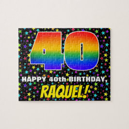 40. Geburtstag — Spaß, farbenfrohe Sternenweltenmu Puzzle