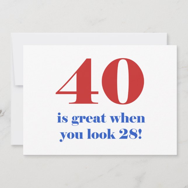 40. Geburtstag Spaß Geschenke Karte (Vorderseite)