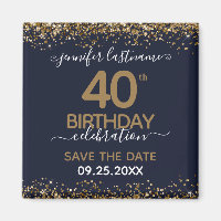 40. Geburtstag Speichern Sie das Datum-Magnet
