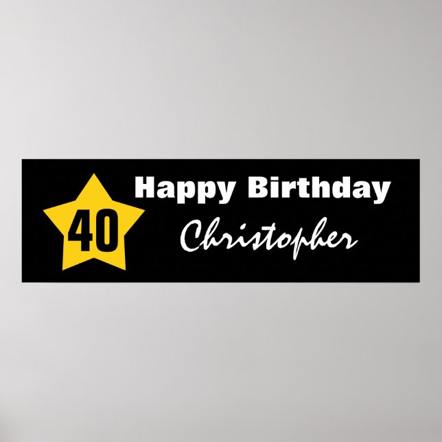 40. Geburtstag Star Banner Individuelle Name V01 Poster (Vorne)
