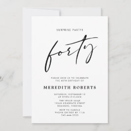 40. Geburtstag Überraschung Party Chic Modernes Dr Einladung
