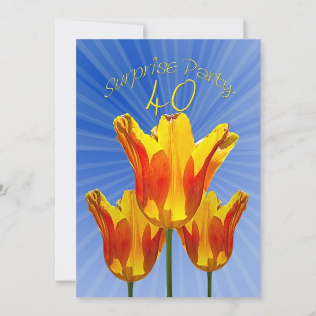 40. Geburtstag Überraschung Party Einladung (Vorderseite)